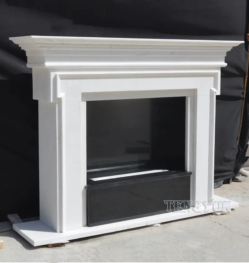 Cheap Fireplace Surround Mantel China Marble Modern Simple Western White Marble Fireplaces For Sale