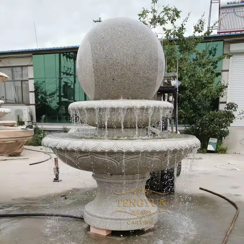 Cheap Price Outdoor Granite Floating Sphere Fountain Rolling Ball Stone Water Fountain