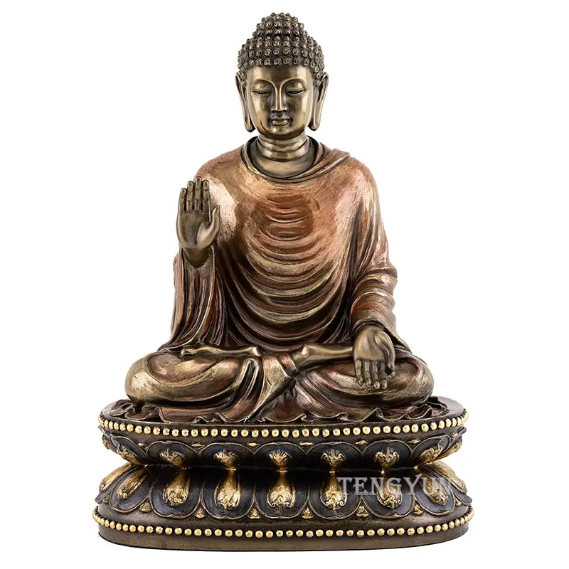 Chinese Life Size Praying Buddha Sculpture Sit On Lotus Statue For Sale