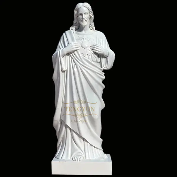 Christian statue white marble Jesus statue