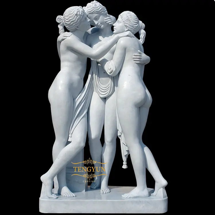 Custom Famous Greek White Marble Statue Of The Three Graces Roman Lady Statues
