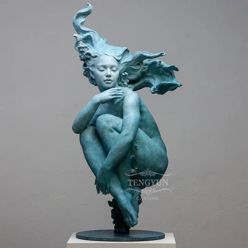 Custom Famous Life Size Bronze Nude Female Squatting Statue Naked Lady Sculptures