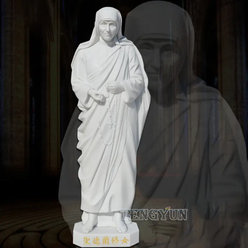 Custom Garden Christianity Church Famous Saint Teresa of Lisieux Marble Saint Sculpture Life Size Nun Stone Statue