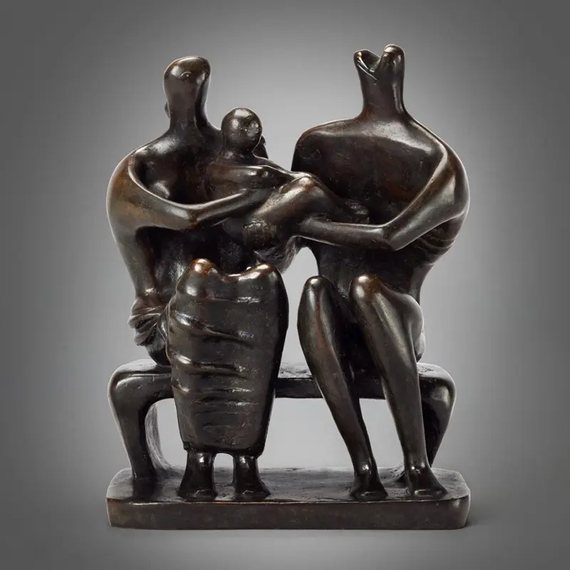 Custom Made Famous Abstract Family Bronze Statue Henry Moore Replica Statues