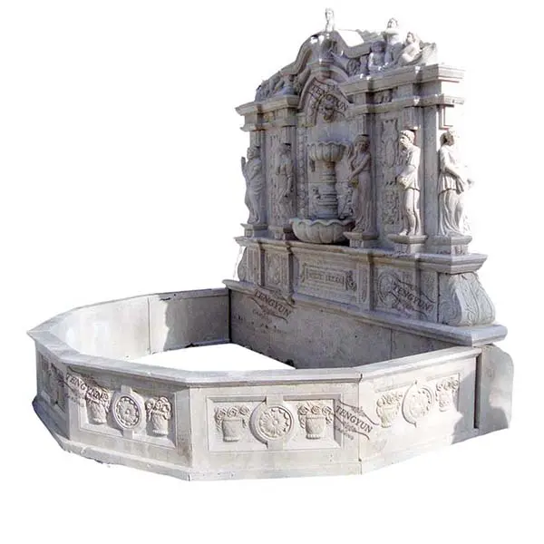 European water landscape marble wall fountain