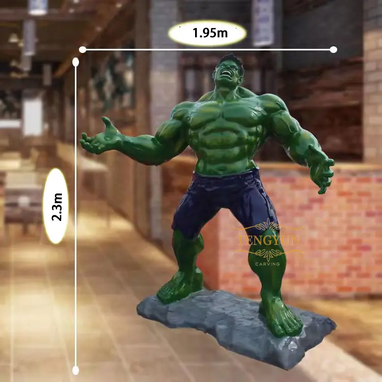 Famous Fiberglass Marvel Character Life Size Hulk Statue Resin Figures Sculpture For Sale