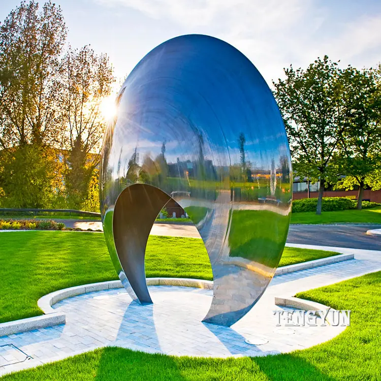 Famous Outdoor Garden Decorative Abstract Stainless Steel Round Shape Sculpture