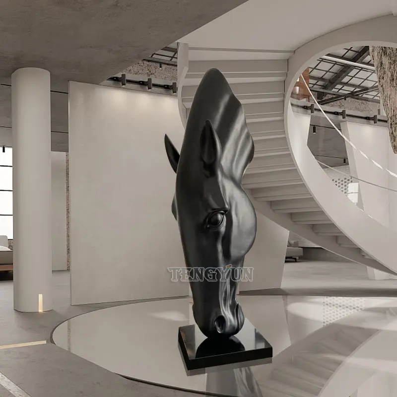 Fiberglass Large Size Horse Head Sculpture For Home Decoration