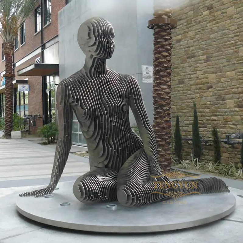 Garden Decorative Stainless Vanishing Modern Human Statues For Sale