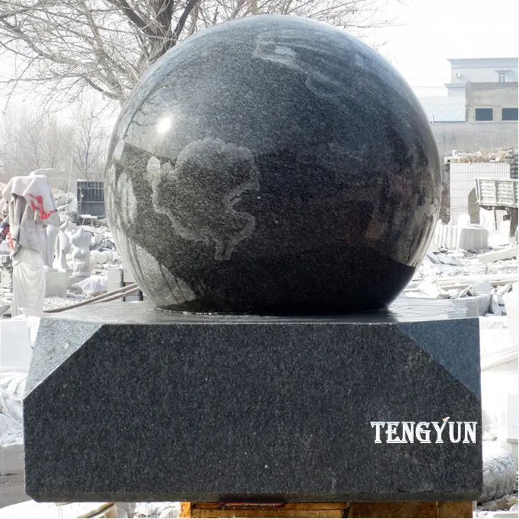 Garden Granite Floating Ball Fountain Stone Fengshui Sphere Water Fountain