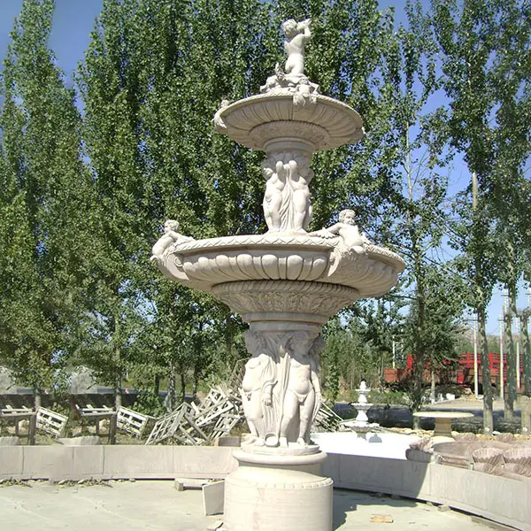 Graden villa ornament marble stone carved faountain