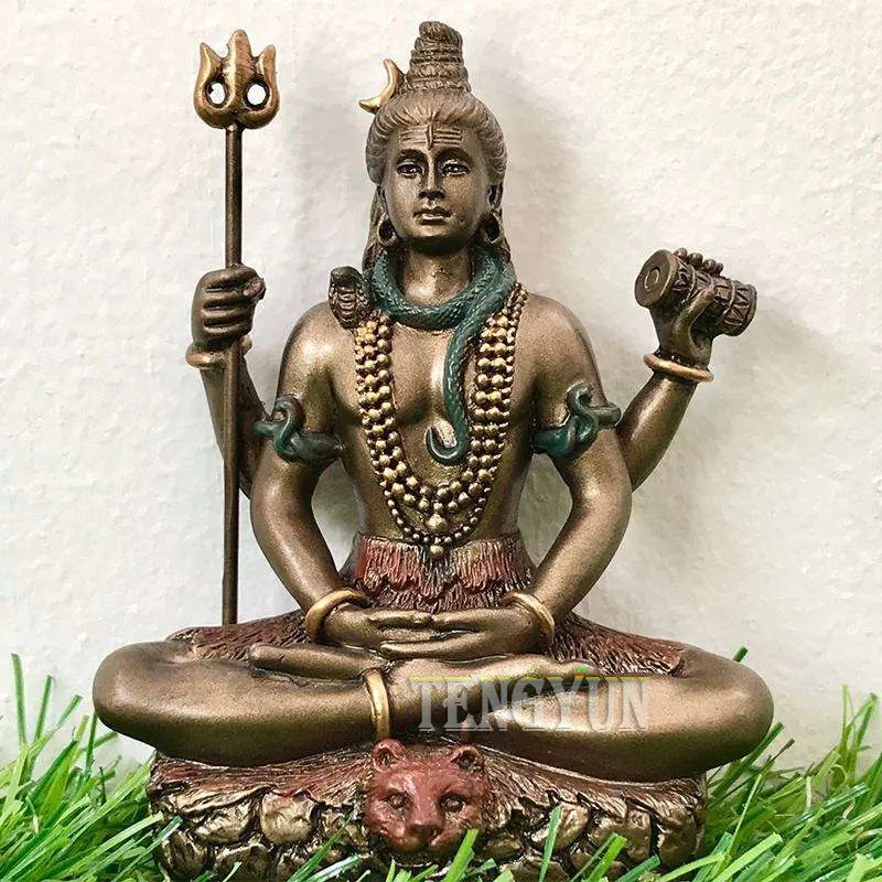 Indoor Decorative Bronze Shiva Statue Cast Temple Hindu God Sculpture For Sale
