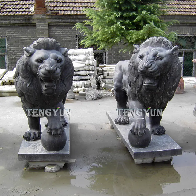 Large Size Marble Walking Lion Sculptures For Outdoor Decoration