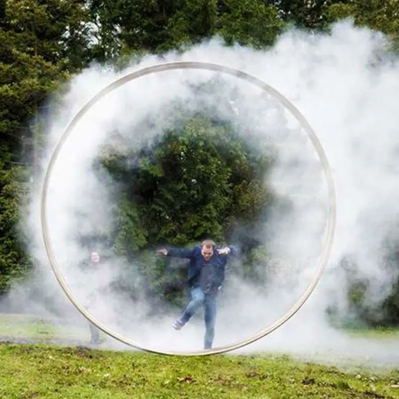 Large Size Stainless Steel Water Mist Round Sculpture Modern Park Decorative Sculptures