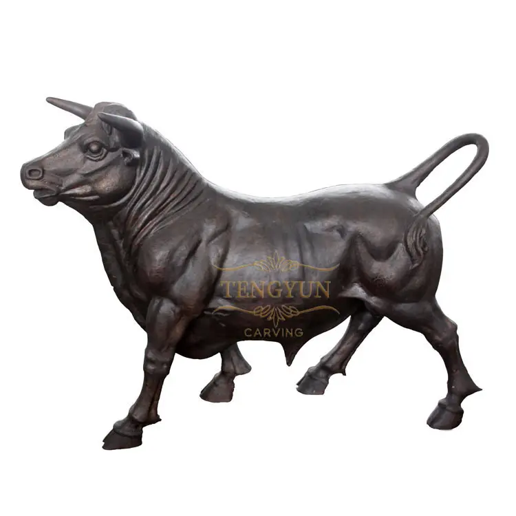 Life Size Bronze Bull Sculpture Garden Metal Cow Statue For Sale