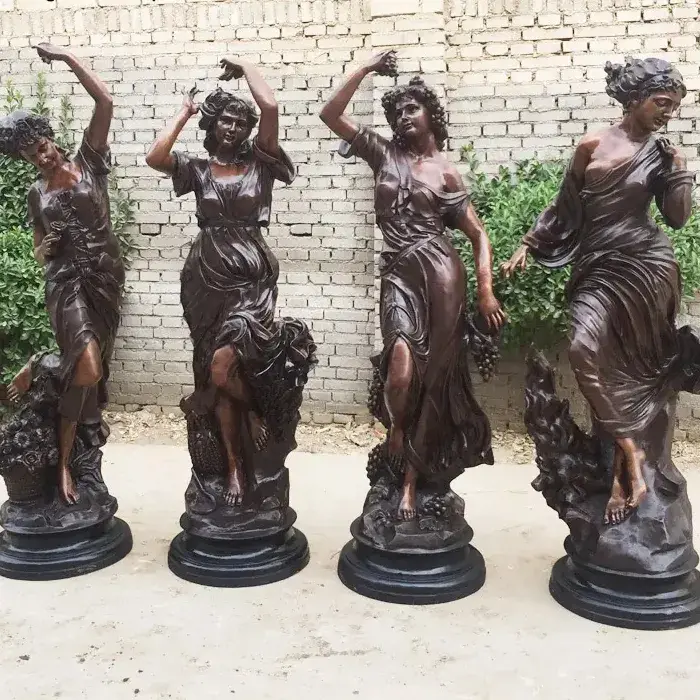 Life Size Bronze Cast Four Season Statue Garden Decorative Figure God Sculptures
