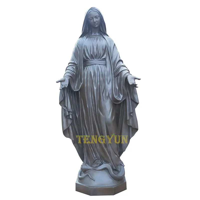 Life Size Bronze Virgin Mary Outdoor Statue Mother Mary Religious Garden Statues For Sale