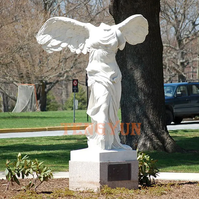 Life Size White Marble Victoire De Samothrace statue Nike of Samothrace Sculpture
