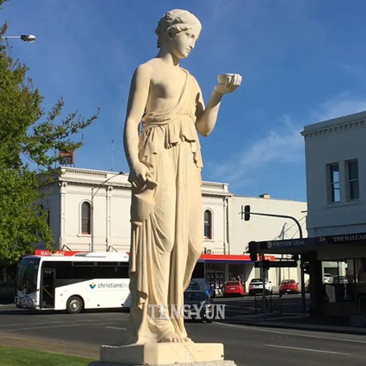 Marble Carved Statue Hebe Goddess Of Youth