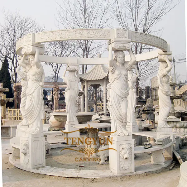 Marble column garden gazebo
