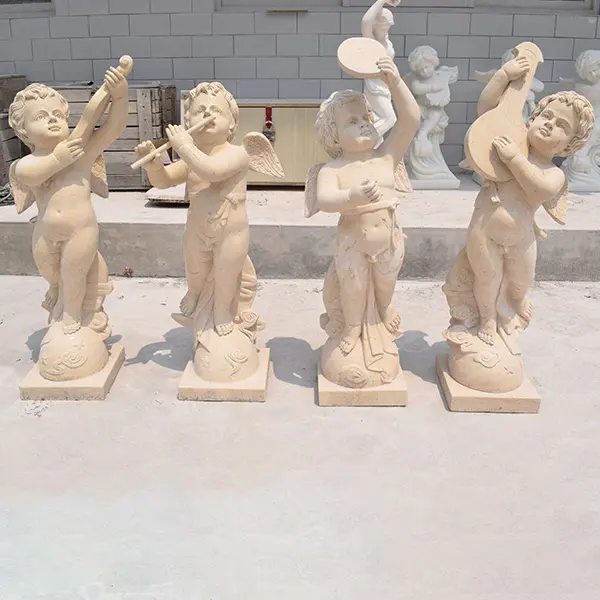Marble Statue Children Angel Statue Carved Cherub Statues for Sale