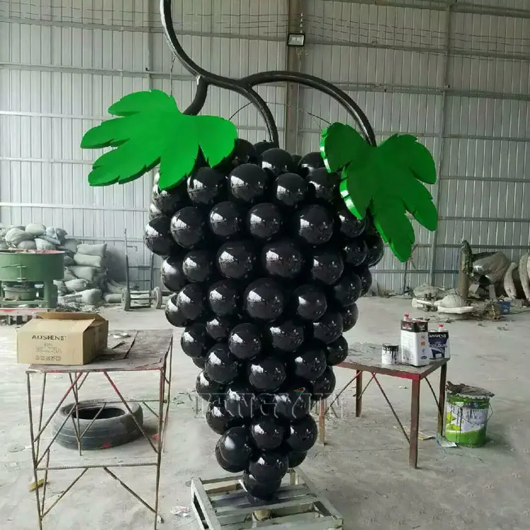 Modern Stainless Steel Grape Sculpture For Sale