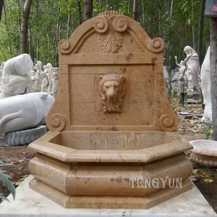 Natural Marble Carved Wall Water Fountain
