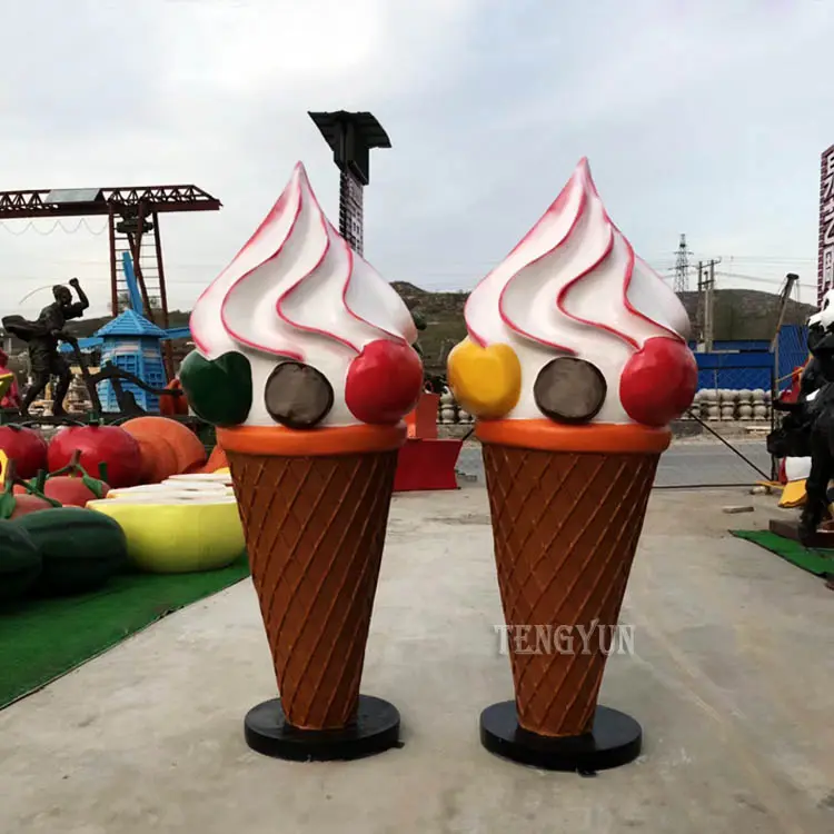 Outdoor Decorative Resin Ice Lolly Sculpture Shop Decor Ice Cream Fiberglass Sculptures