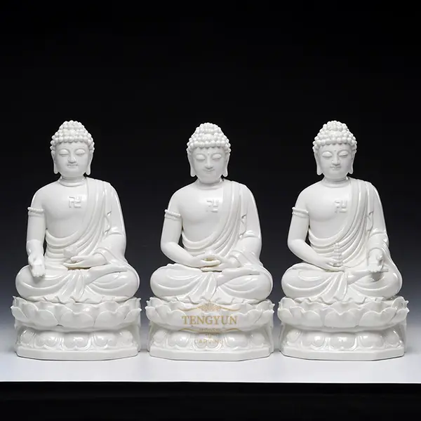 Religious statue temple decorative stone marble Sakyamuni statue