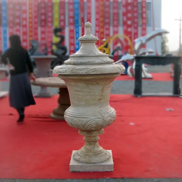 Villa decoration garden stone marble flowerpot