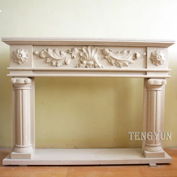 White Marble Home Decorative Stone Fireplace