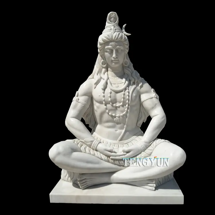 White Marble Lord Of Shiva Hinduism Statue