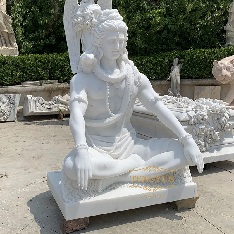 Wholesale White Marble Indian God Lord Shiva Hindu God Statue For Sale