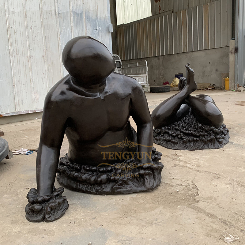 bronze abstract human sculpture (2)