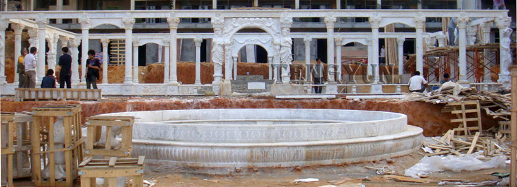 Large size marble gazebo sculpture outdoor stone pavilion (3)