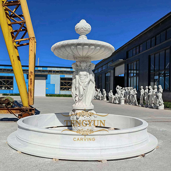 lady figure stone marble fountain