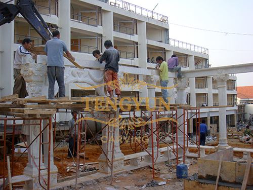 marble gazebo installation (2)