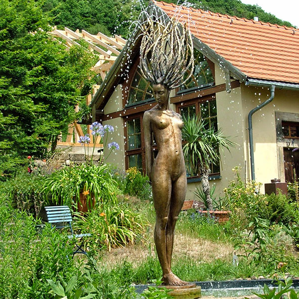 naked lady bronze fountain