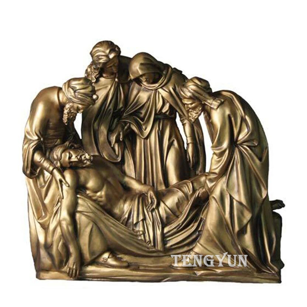 bronze 14 stations of cross statues (2)