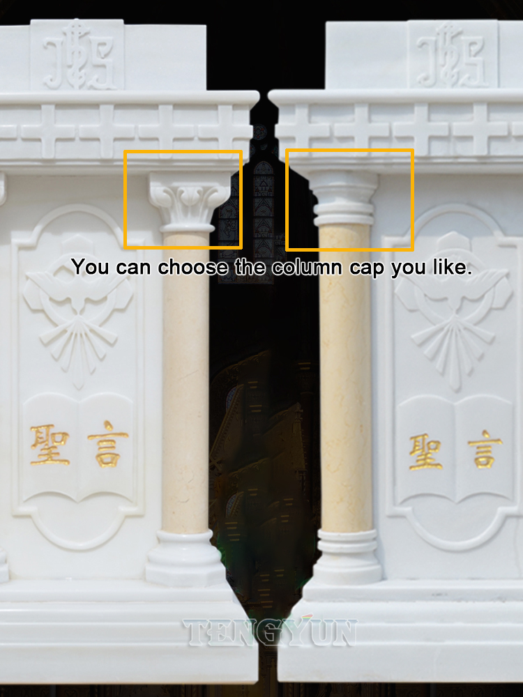 Christian Marble Altar Sculpture Catholic Stone Ambo Church Holy Desk Carvings For Sale (11)