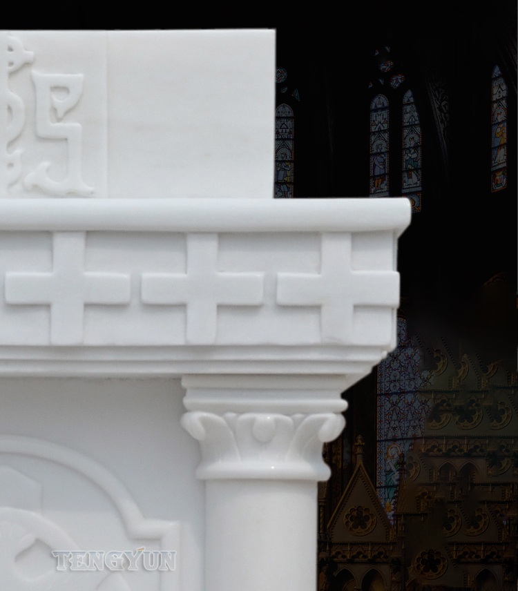 Christian Marble Altar Sculpture Catholic Stone Ambo Church Holy Desk Carvings For Sale (6)