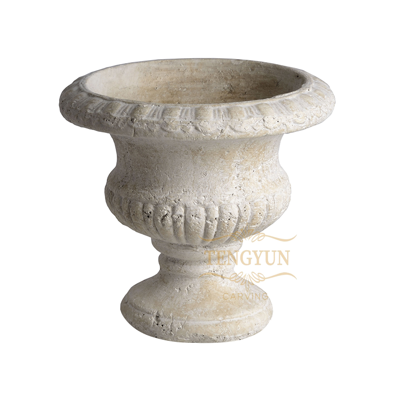 Travertine stone flowerpot for sale