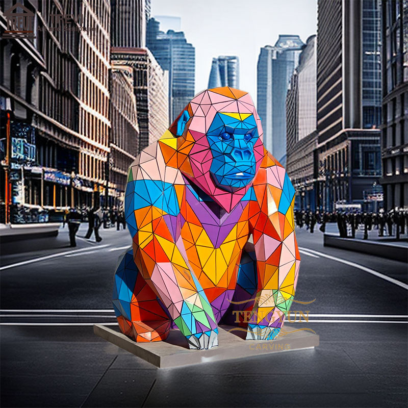 https://www.firststatue.com/colorful-geometric-gorilla-sculpture-abstract-street-decorative-animal-statues-for-sale-product/