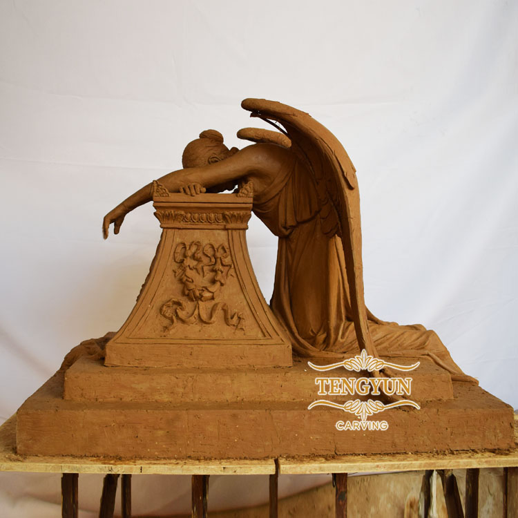 granite cemetery weeping angel statue (7)