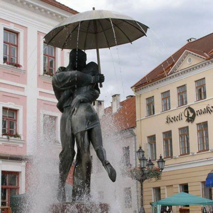 Bronze lover couple statue water bronze fountain (5)