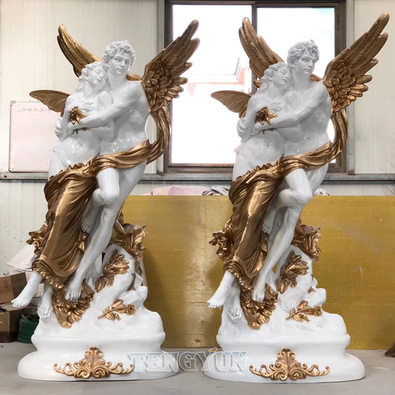 Custom Greek Cupid And Psyche Resin Statue Fiberglass Art Statue Of Love Angel Sculpture For Sale