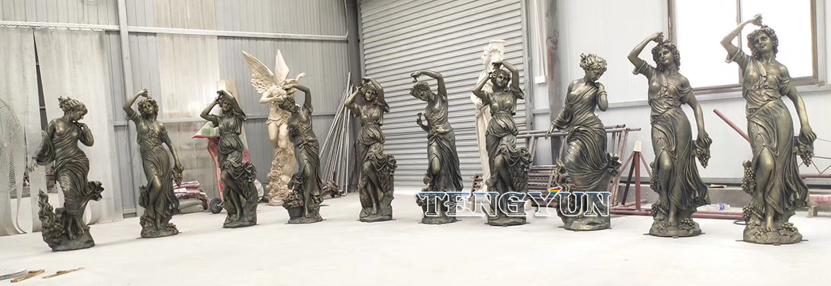 Home Decorative Life Size Fiberglass Band Female Statues Resin Music Theme Girl Sculptures (5)