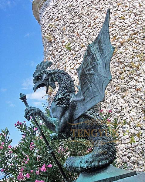 Medieval bronze  dragon sculpture (1)