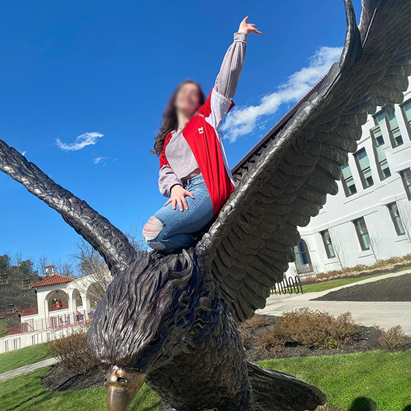 copper animal eagle sculpture
