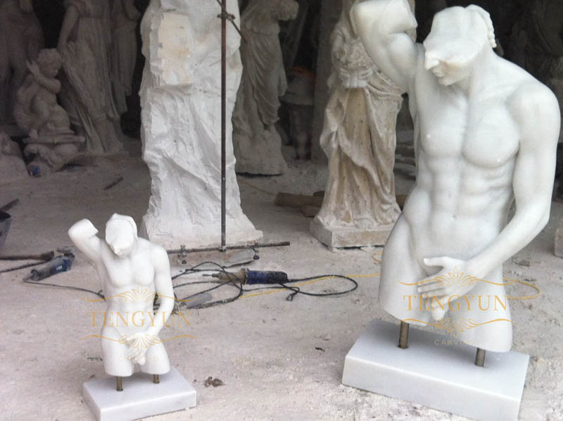 Custom made decor nude torso statue life size marble white male male torso sculpture (5)